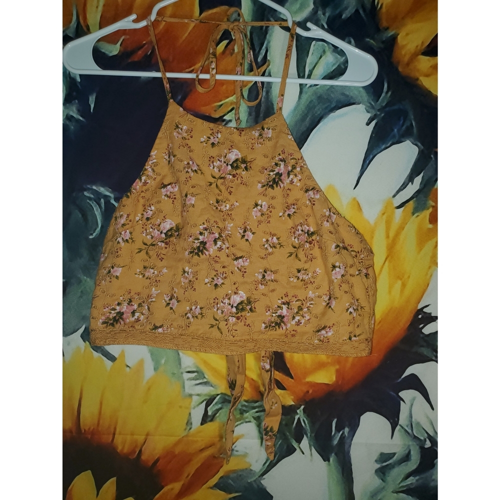 American Eagle cropped halter top